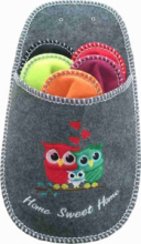 SET PANTOFOLE OSPITI FELTRO "FAMIGLIA GUFI" 5 PAIA
