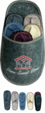 SET PANTOFOLE OSPITI IN FELTRO "HOME SWEET HOME" 5 PAIA